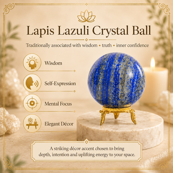 Lapis Lazuli Crystal Ball with Stand – Perfect for Spiritual Wellness