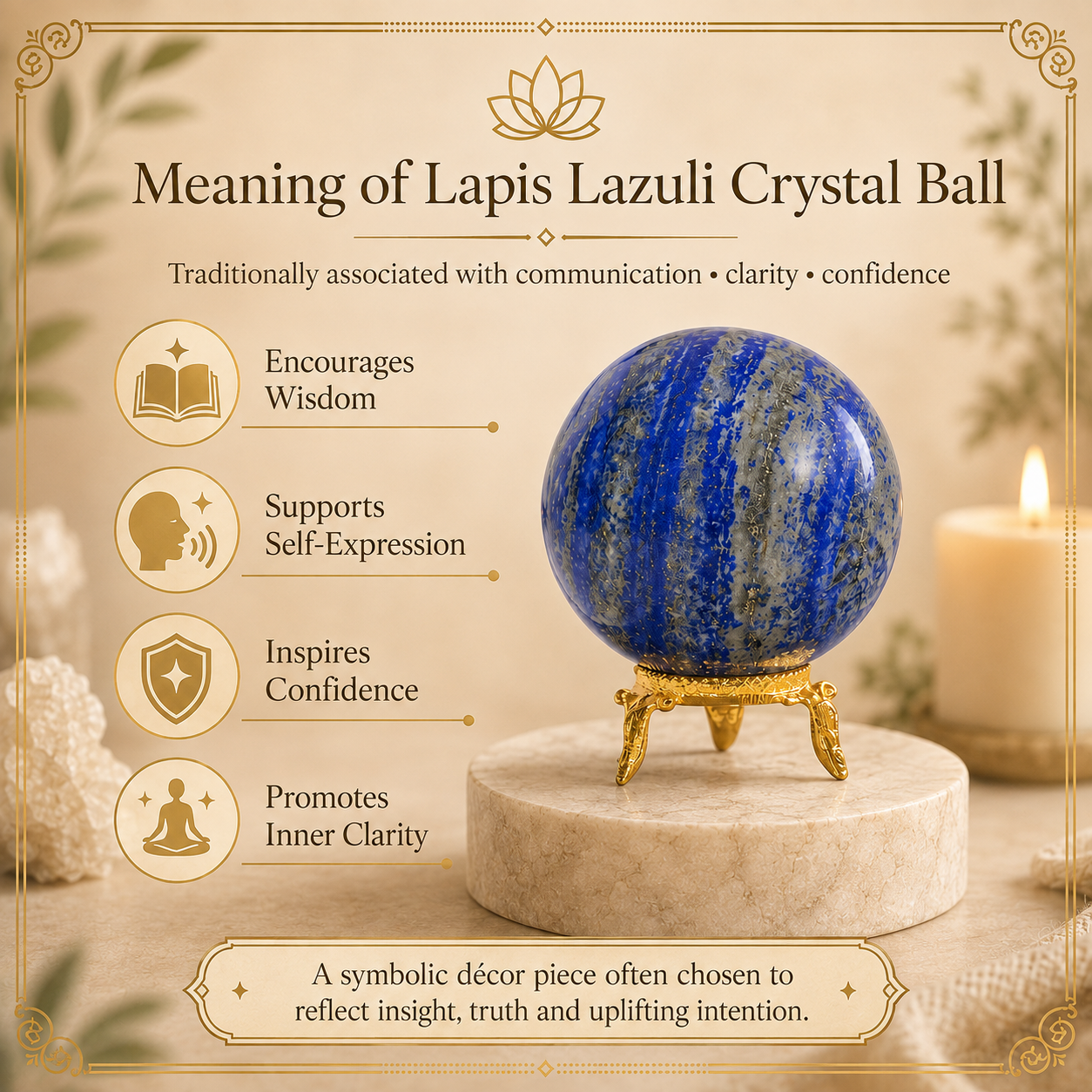 Lapis Lazuli Crystal Ball with Stand – Perfect for Spiritual Wellness