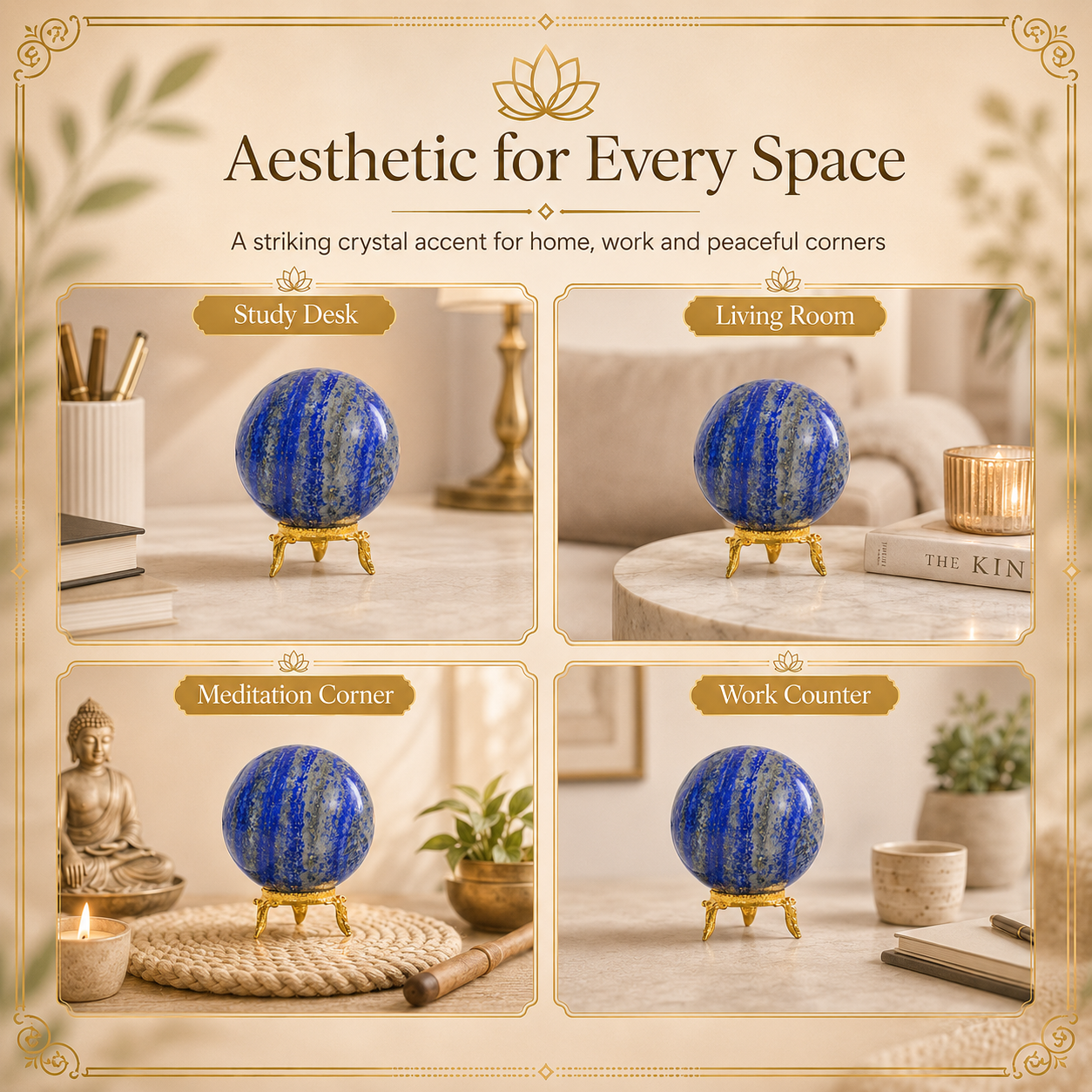 Lapis Lazuli Crystal Ball with Stand – Perfect for Spiritual Wellness