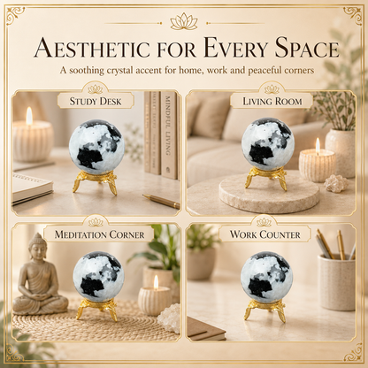 Rainbow Moonstone Sphere Crystal Ball Fortune Teller & Scrying Crystal