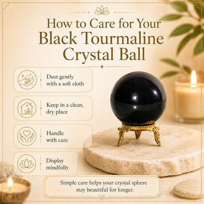 Black Tourmaline Crystal Sphere Crystal Ball
