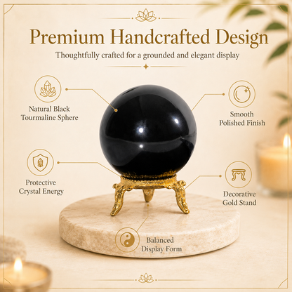 Black Tourmaline Crystal Sphere Crystal Ball