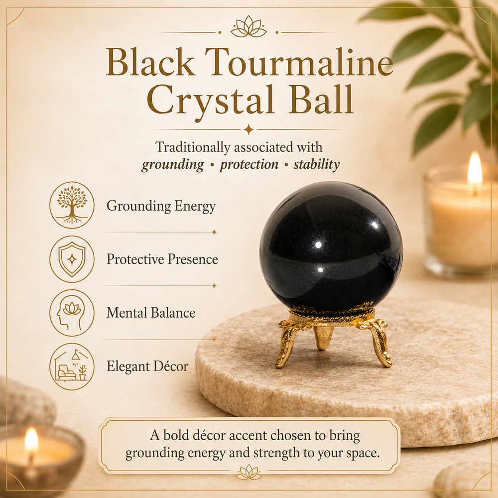 Black Tourmaline Crystal Sphere Crystal Ball
