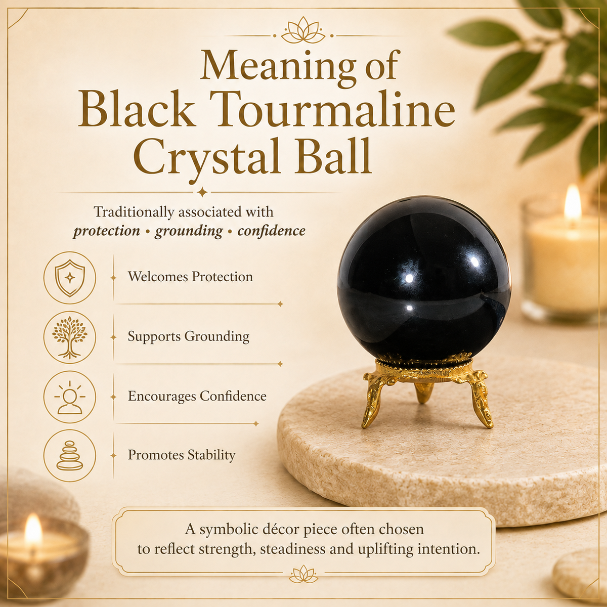 Black Tourmaline Crystal Sphere Crystal Ball