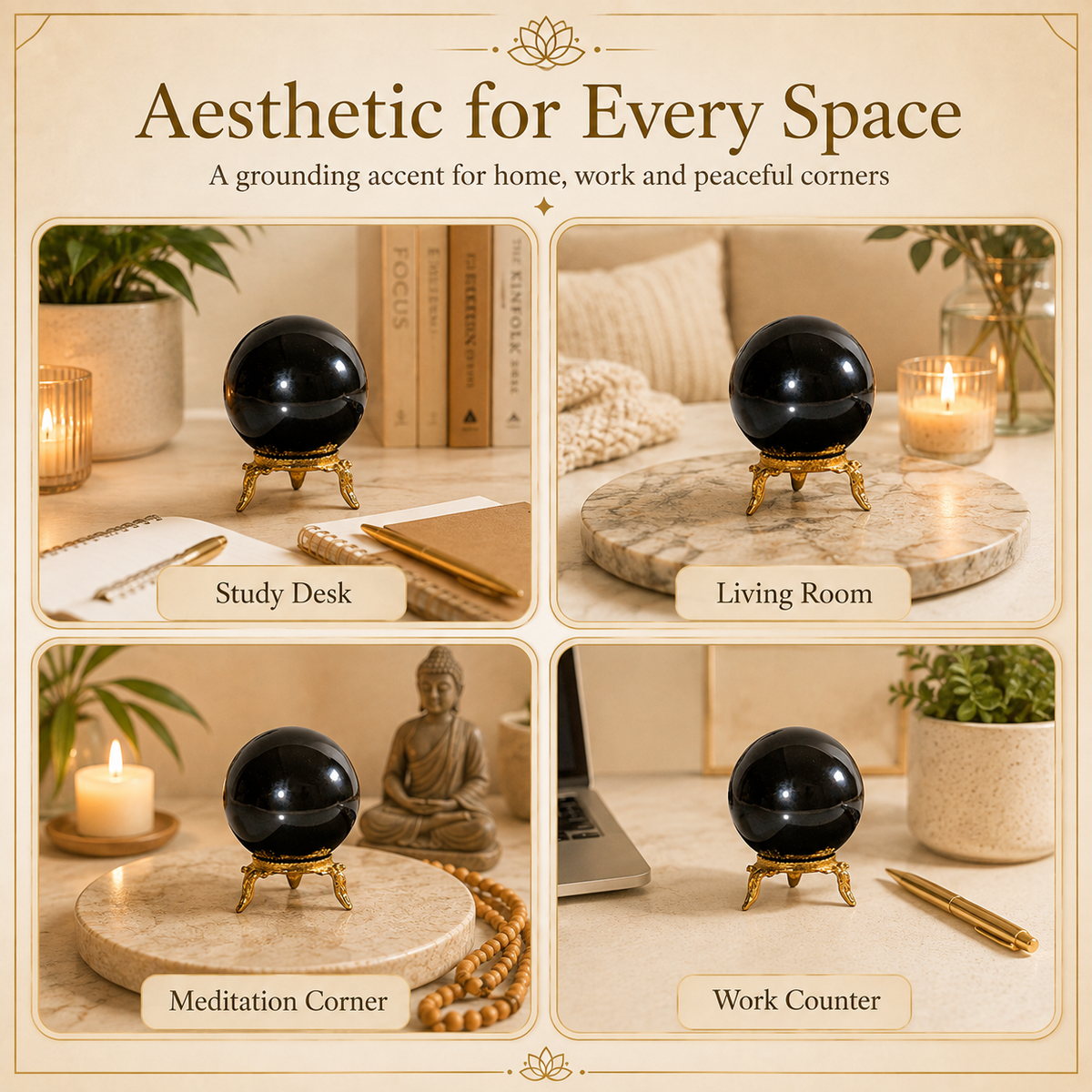 Black Tourmaline Crystal Sphere Crystal Ball