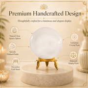 Clear Quartz Crystal Balls For Gazing Along With Sphere Stand Meditation Decor