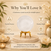 Clear Quartz Crystal Balls For Gazing Along With Sphere Stand Meditation Decor