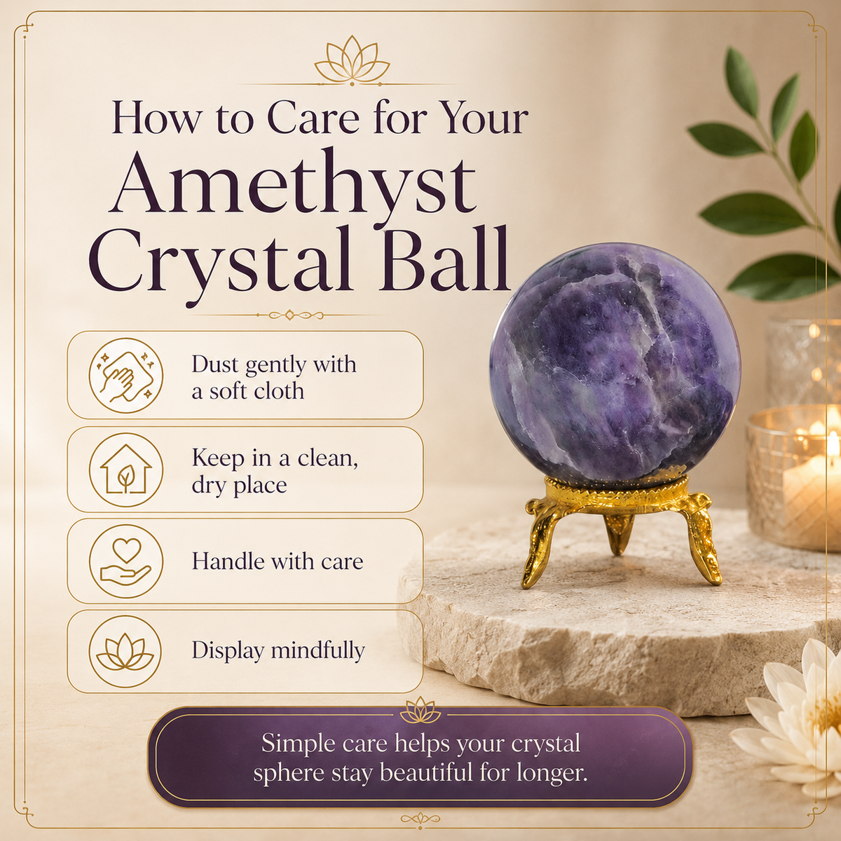 Amethyst Crystal Ball With Stand