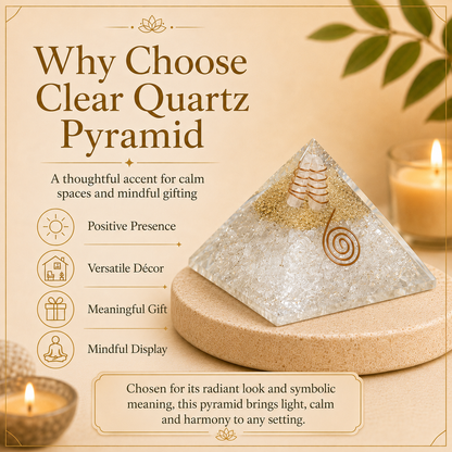 Gemstone Pyramid Clear Quatz