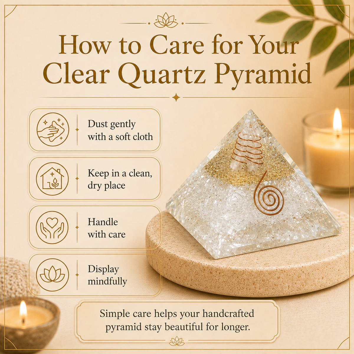 Gemstone Pyramid Clear Quatz