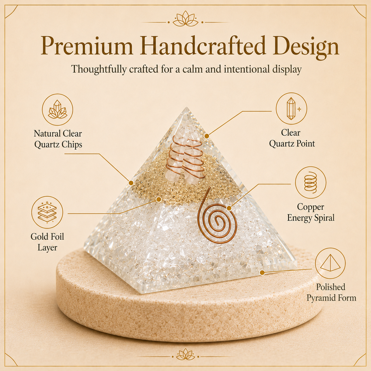 Gemstone Pyramid Clear Quatz