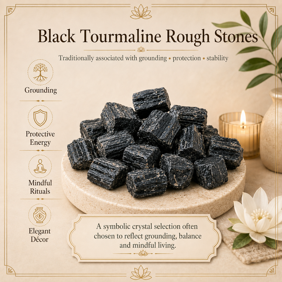 Black Tourmaline Raw Crystals (500 Gram)