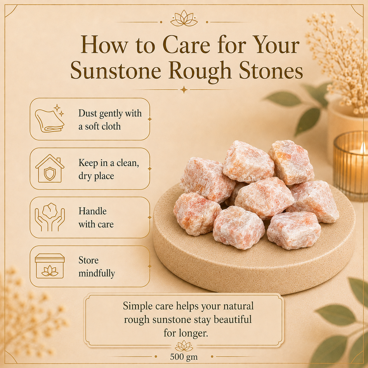 Sunstones Raw Crystals and Stones (500 Gram)