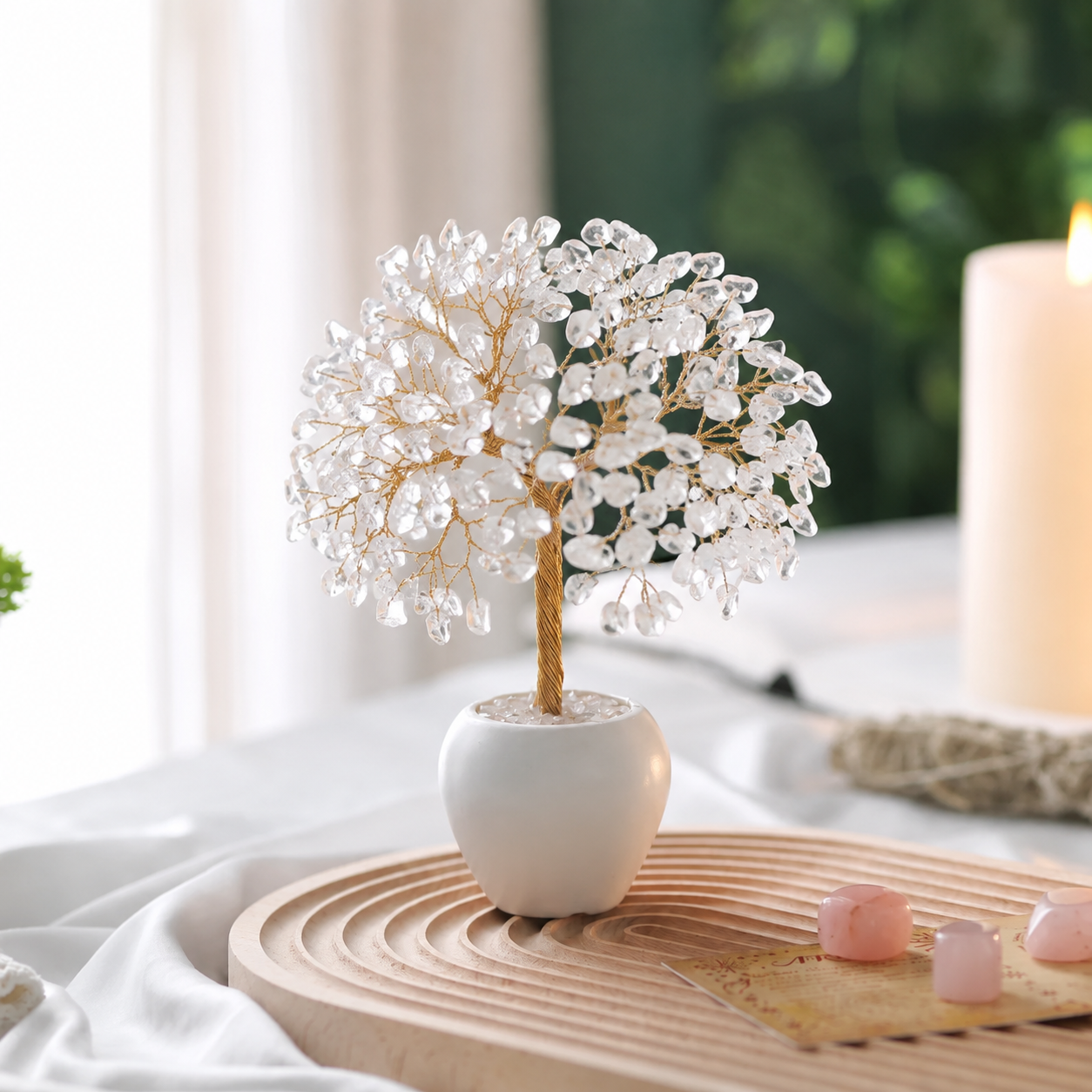 Clear Quartz Crystal Tree for Positive Energy, Healing & Home Decor