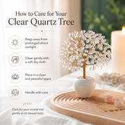 Clear Quartz Crystal Tree for Positive Energy, Healing & Home Decor