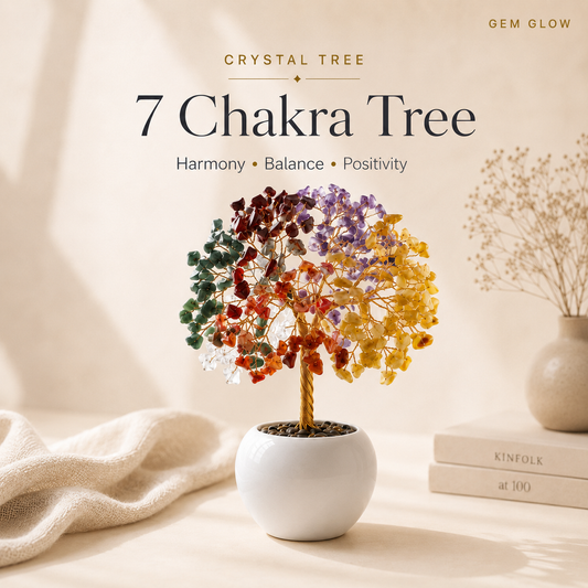 Seven Chakra Crystal Stone Tree - Perfect For Healing and Meditation
