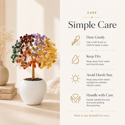Seven Chakra Crystal Stone Tree - Perfect For Healing and Meditation