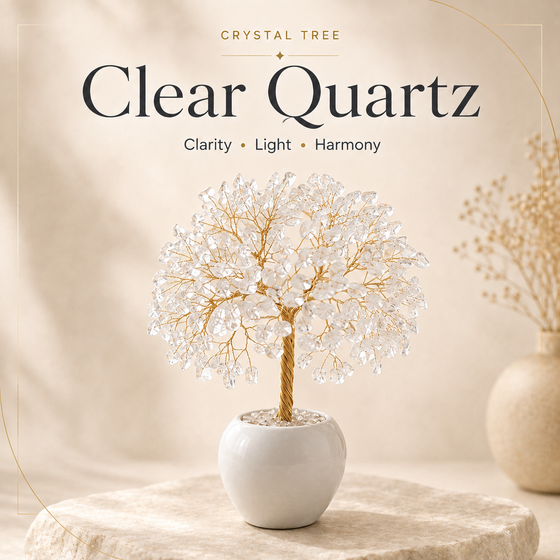 Clear Quartz Crystal Tree for Positive Energy, Healing & Home Decor