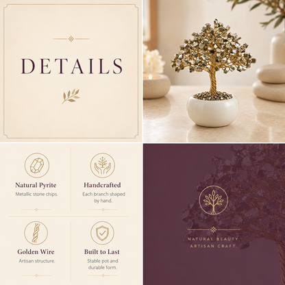 Pyrite Crystal Tree for Prosperity, Office and Home Décor