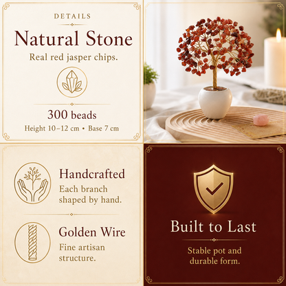Red Jasper Crystal Pot Tree