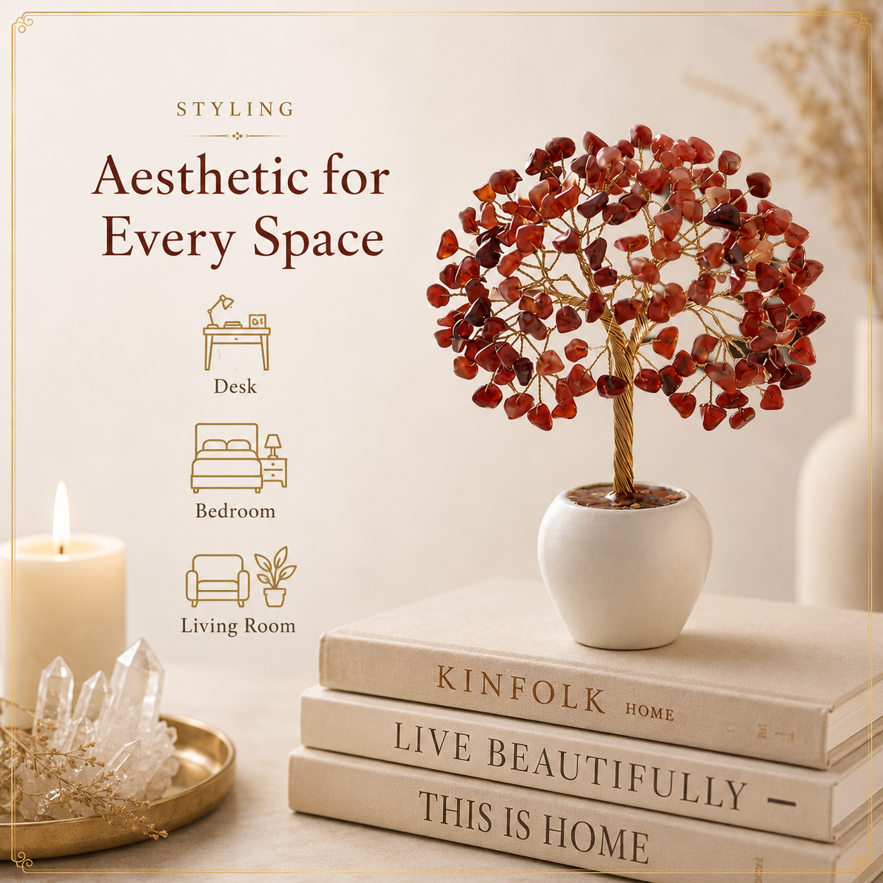 Red Jasper Crystal Pot Tree