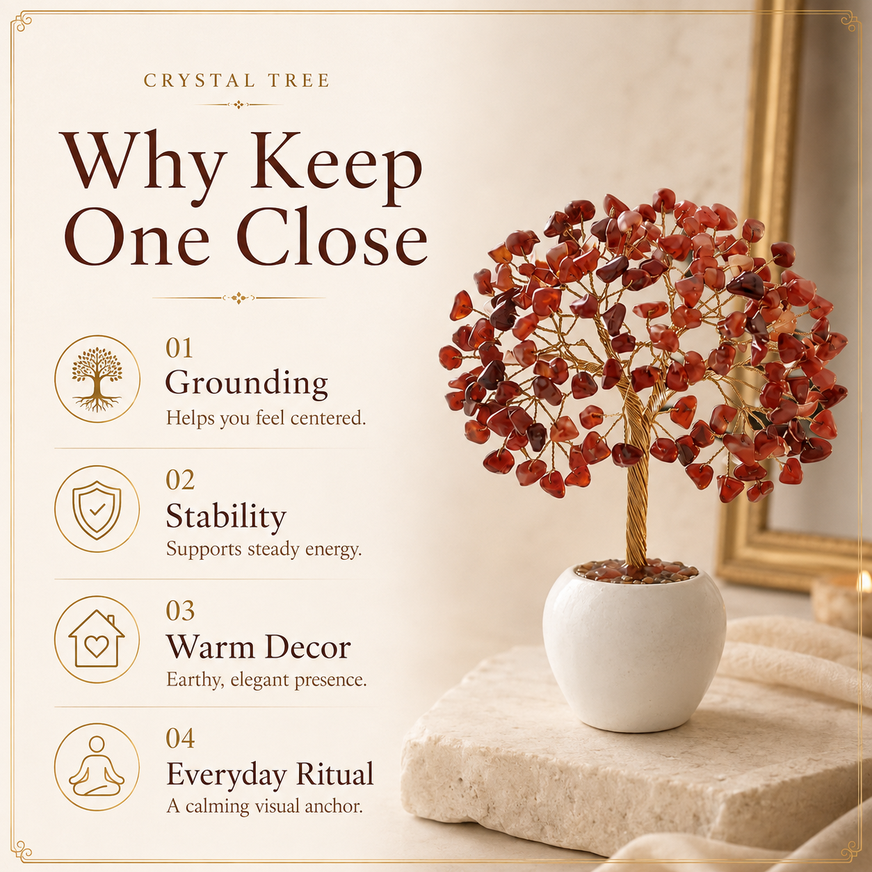 Red Jasper Crystal Pot Tree