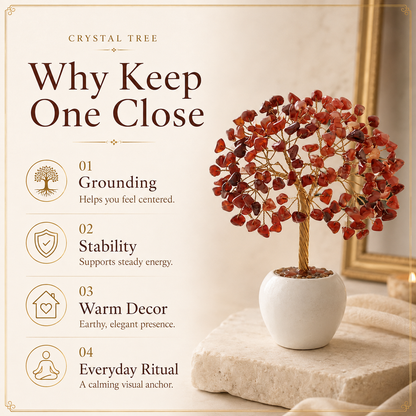 Red Jasper Crystal Pot Tree