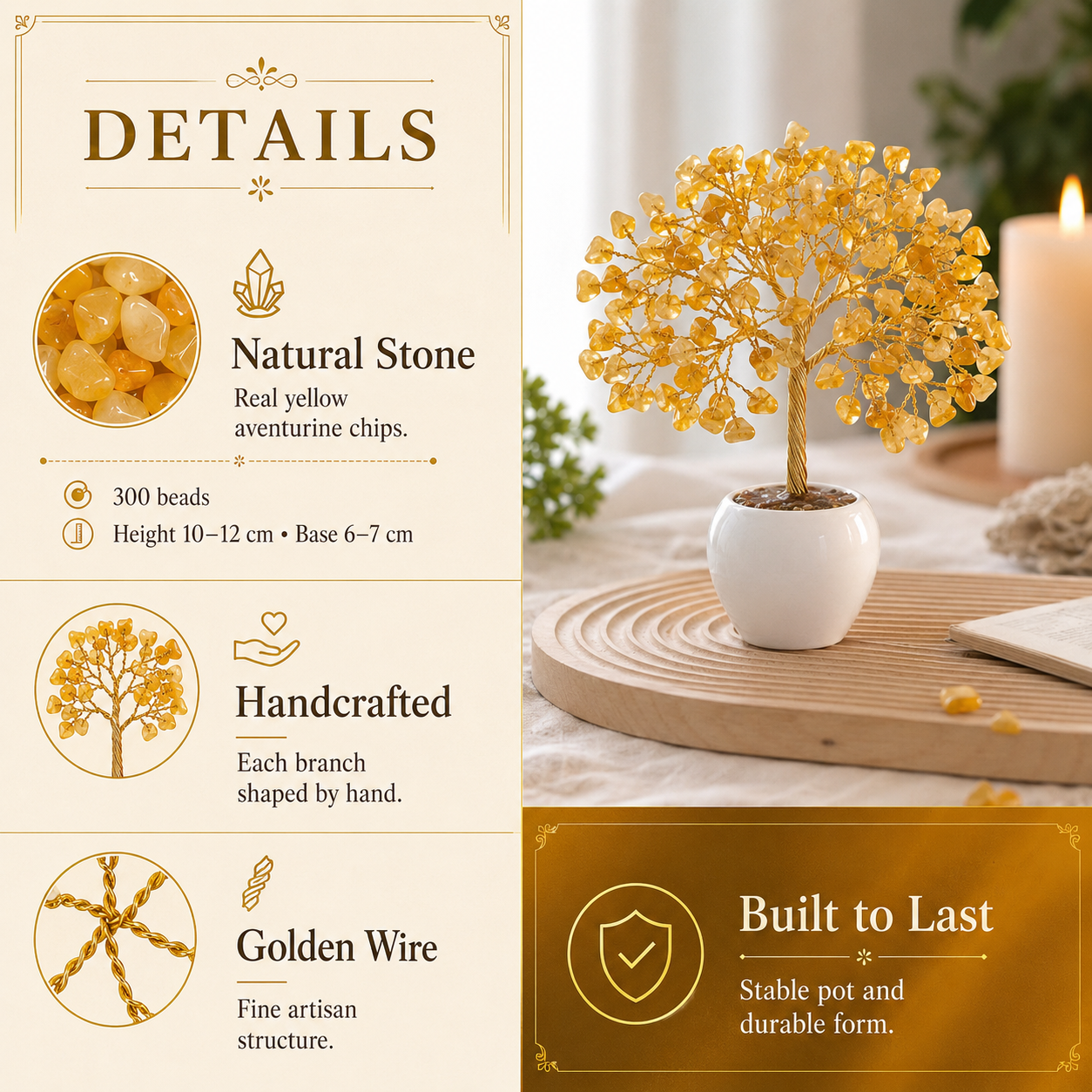 Yellow Aventurine Crystal Pot Tree