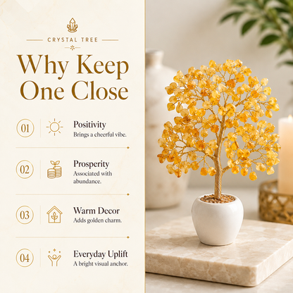 Yellow Aventurine Crystal Pot Tree