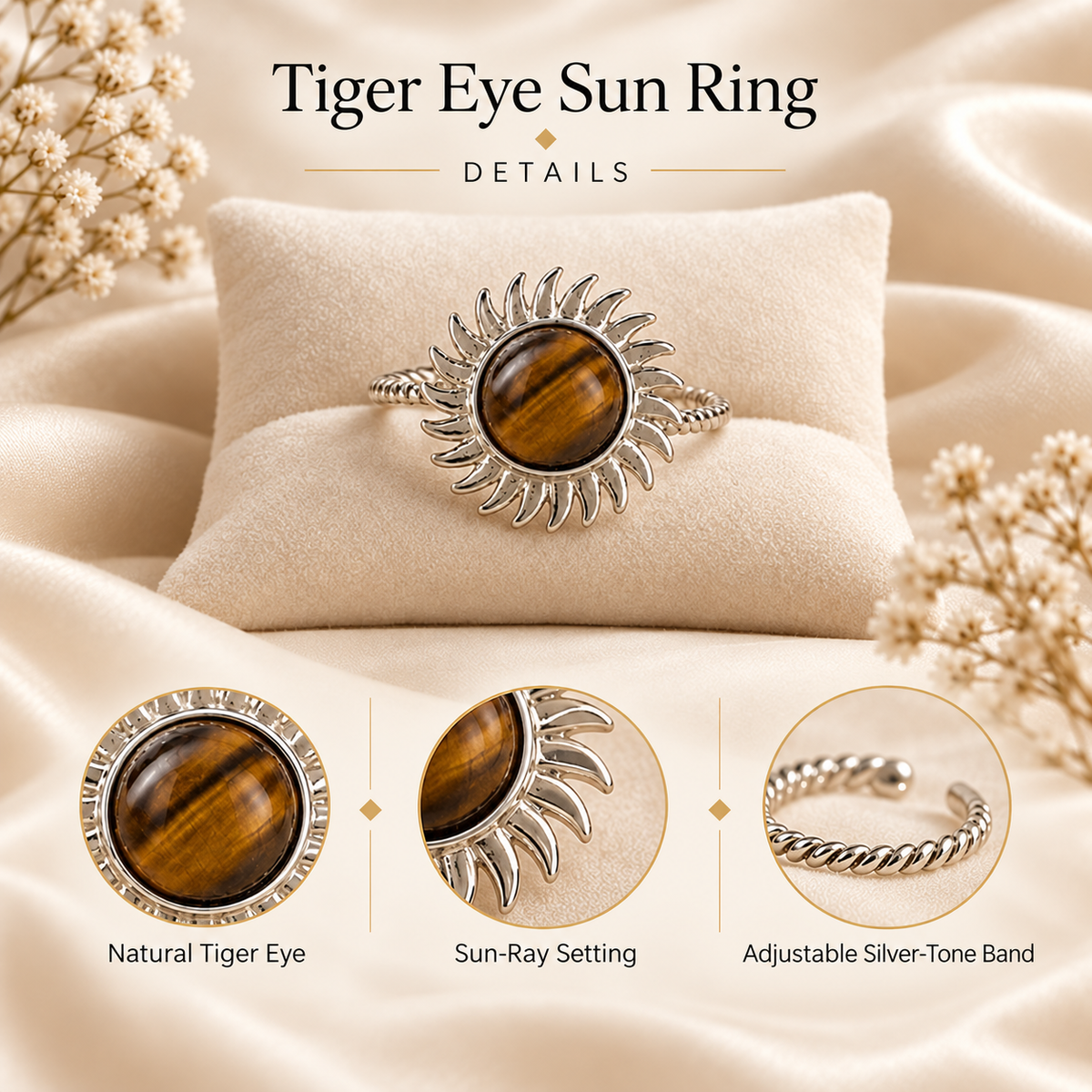 Tiger Eye Sun Ring
