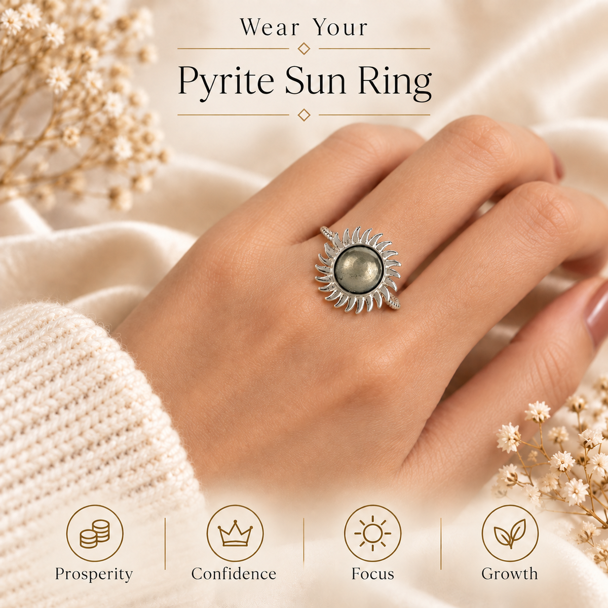 Pyrite Sun Ring