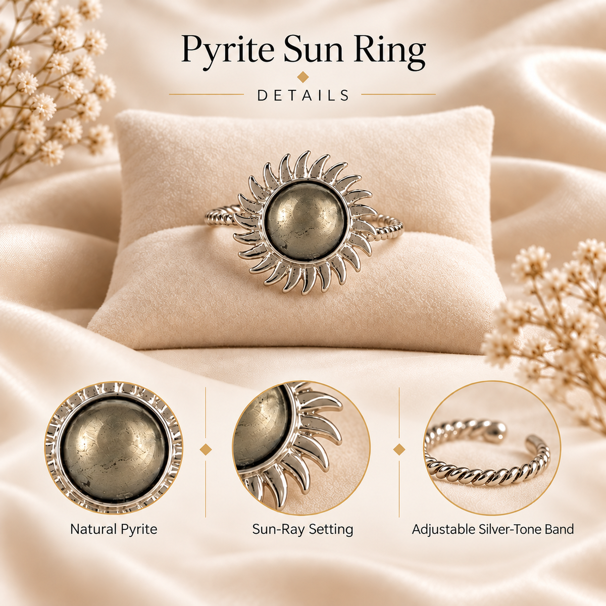 Pyrite Sun Ring