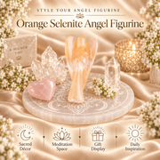 Orange Selenite Angel Figurine for Creativity, Vitality, and Emotional Healing
