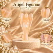 Orange Selenite Angel Figurine for Creativity, Vitality, and Emotional Healing