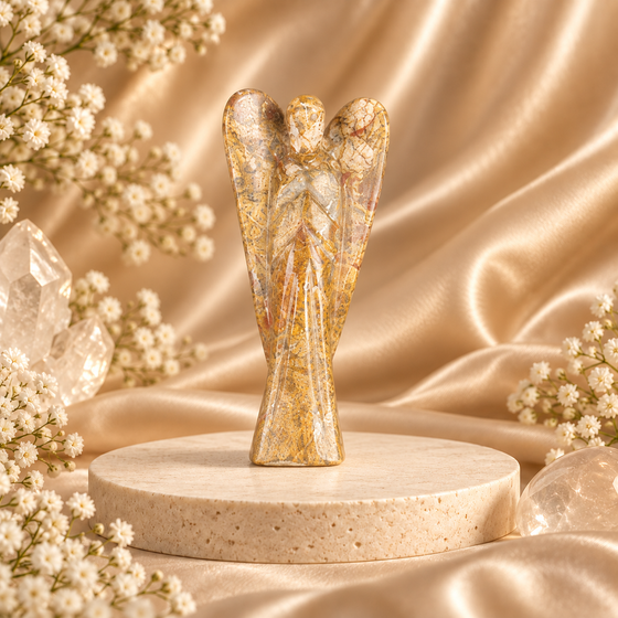 Calligraphy Mariam Jasper Angel Figurine for Positivity, Healing, and Protection