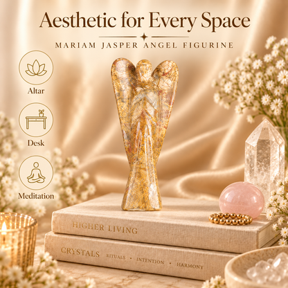 Calligraphy Mariam Jasper Angel Figurine for Positivity, Healing, and Protection