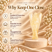 Citrine Angel Figurine for Harmony, Communication, and Emotional Balance