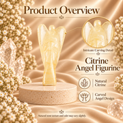 Citrine Angel Figurine for Harmony, Communication, and Emotional Balance