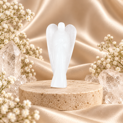 Selenite Angel Figurine for Clarity, Protection, and Spiritual Growth