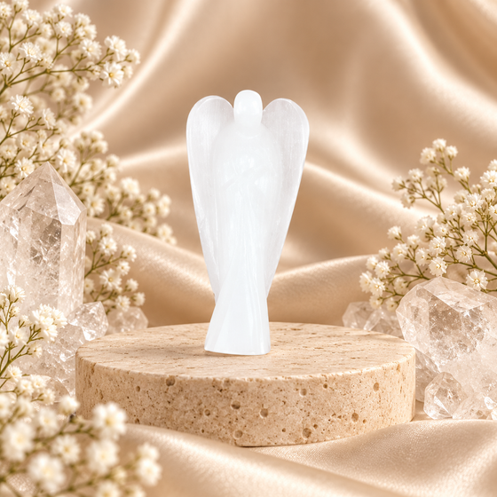 Selenite Angel Figurine for Clarity, Protection, and Spiritual Growth