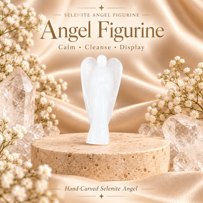 Selenite Angel Figurine for Clarity, Protection, and Spiritual Growth