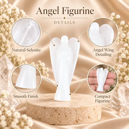 Selenite Angel Figurine for Clarity, Protection, and Spiritual Growth