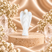 Rainbow Moonstone Angel Figurine for Intuition, Protection, and Emotional Balance