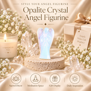 Opalite Crystal Angel Figurine & Statue For Communication, and Emotional Healing