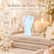 Opalite Crystal Angel Figurine & Statue For Communication, and Emotional Healing