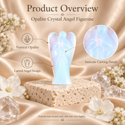 Opalite Crystal Angel Figurine & Statue For Communication, and Emotional Healing