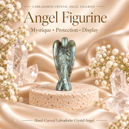 Labradorite Angel Figurine for Transformation, Protection, and Intuition