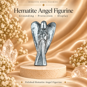 Hematite Angel Figurine for Grounding, Protection, and Strength