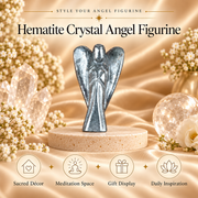Hematite Angel Figurine for Grounding, Protection, and Strength