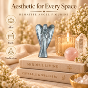Hematite Angel Figurine for Grounding, Protection, and Strength